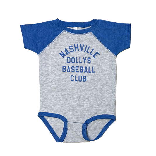 Nashville Dollys Baseball Club Blue Onesie