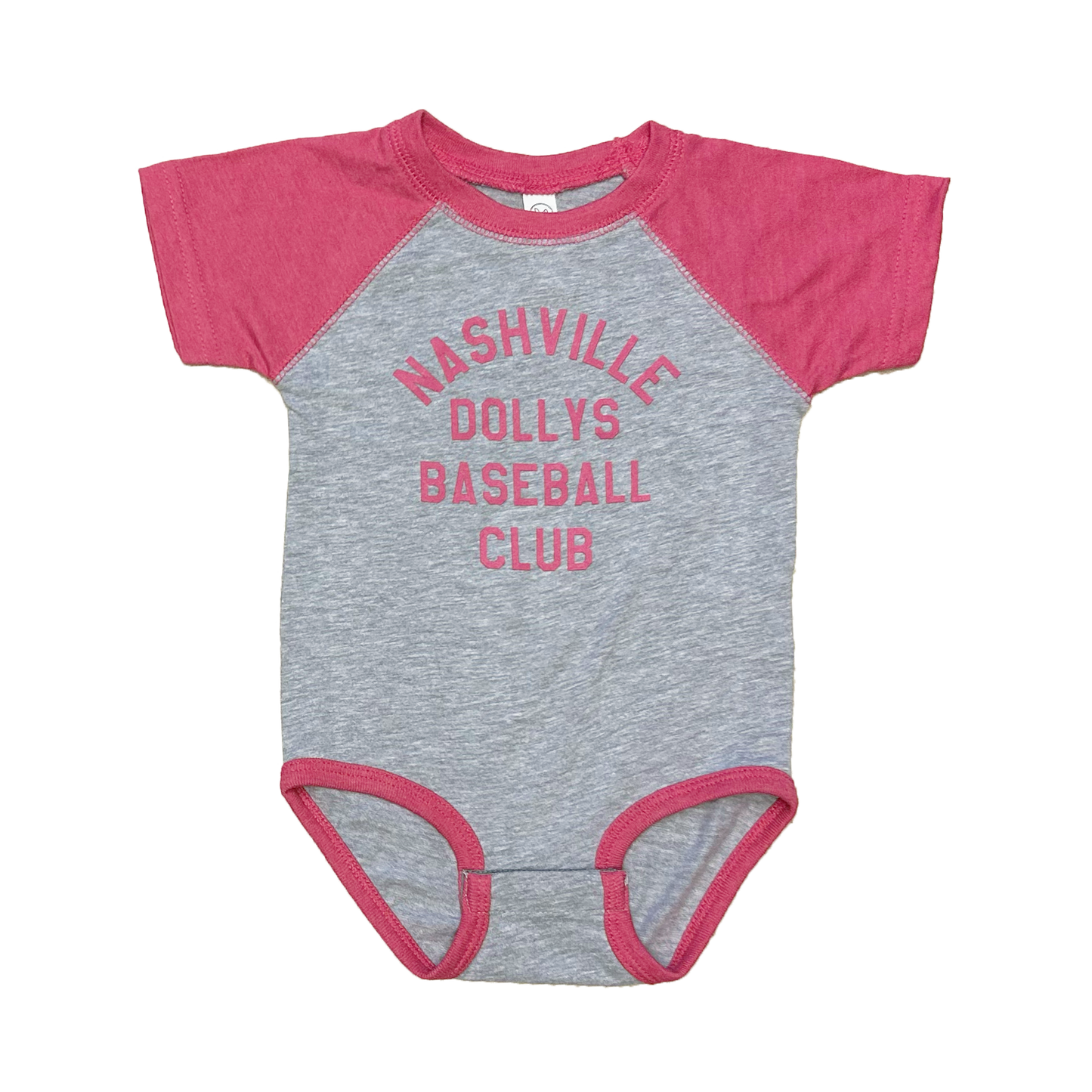 Nashville Dollys Baseball Club Pink Onesie